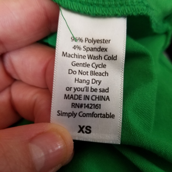 Lularoe Irma Size XS Green Red/Pink Sleeves. Condi - Picture 6 of 6